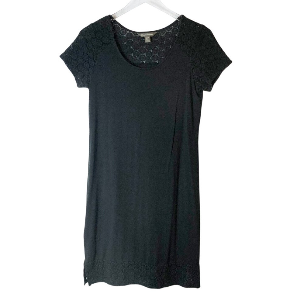 Tommy Bahama Black Eyelet Shift Dress Size S